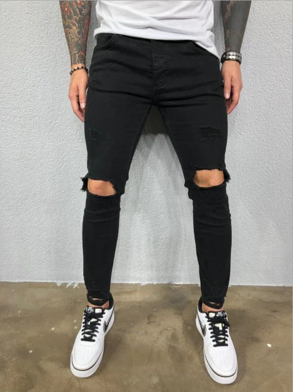 Herren Slim Fit Jeans mit modischen Rissen