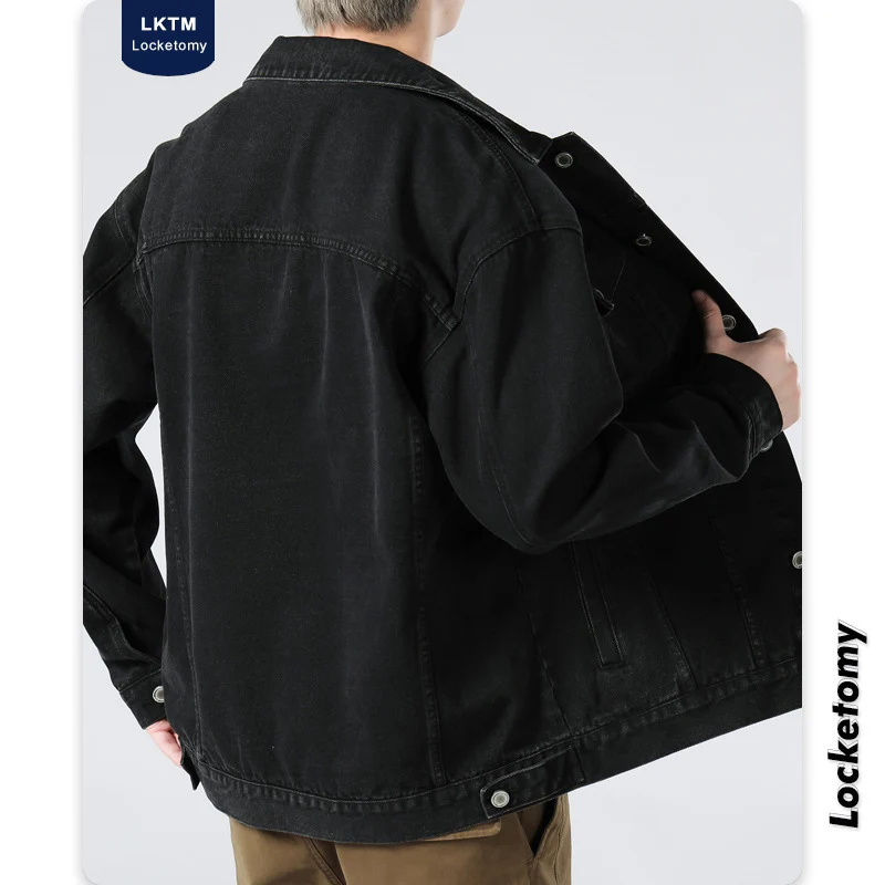 Herren Oversized Jeansjacke mit Metallknopfleiste und Brusttaschen Nord Taschen