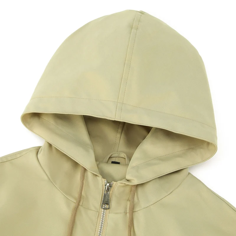 Damen Kapuzen-Bomberjacke mit gerafftem Saum und Eingrifftaschen Nord Taschen