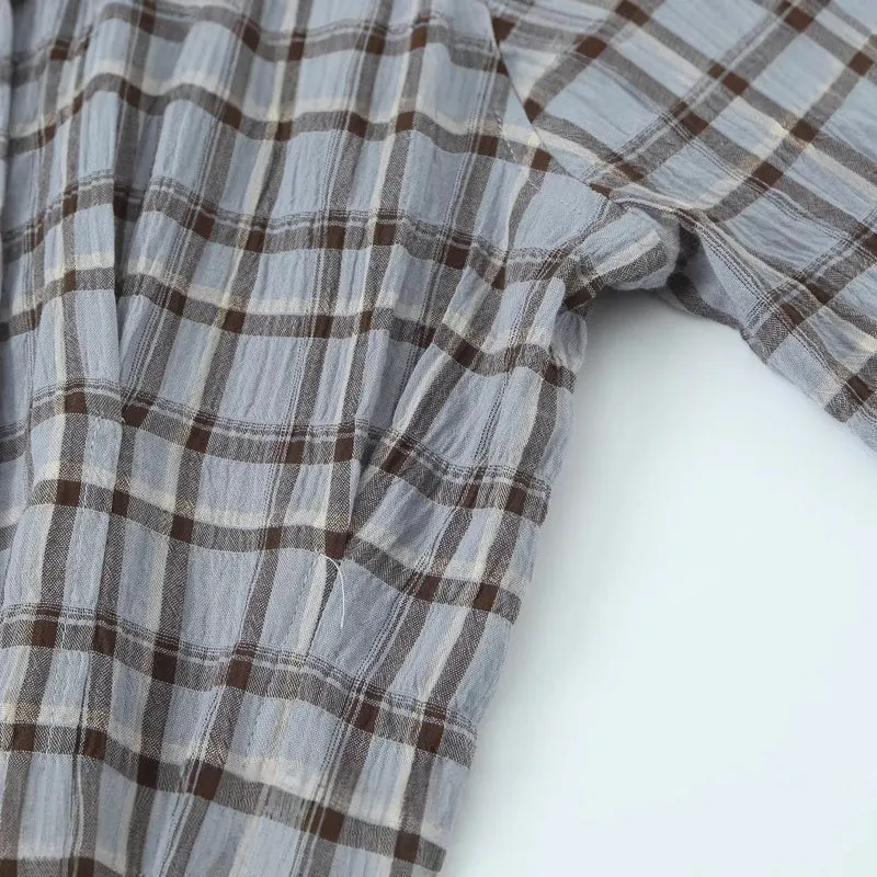 Damen Maxikleid im Hemdblusenstil mit durchgehender Knopfleiste und taillierter Faltenpartie Nord Taschen