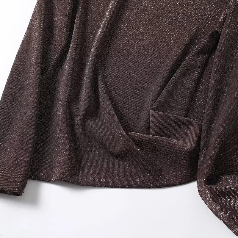 Damen Lurex-Feinstrick Longsleeve mit Rundhalsausschnitt und dezent schimmernder Oberfläche Nord Taschen