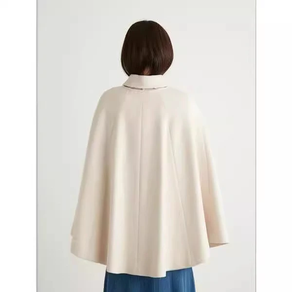 Damen Kurzcape-Mantel im Blazerstil mit Taillengürtel und Hemdkragen Nord Taschen
