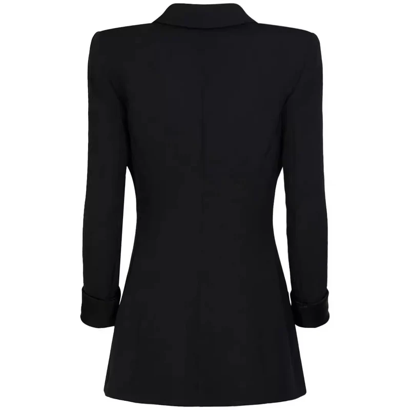 Damen Taillierter Smoking‑Blazer mit Satin‑Schalkragen und dekorativen Medaillonknöpfen Nord Taschen