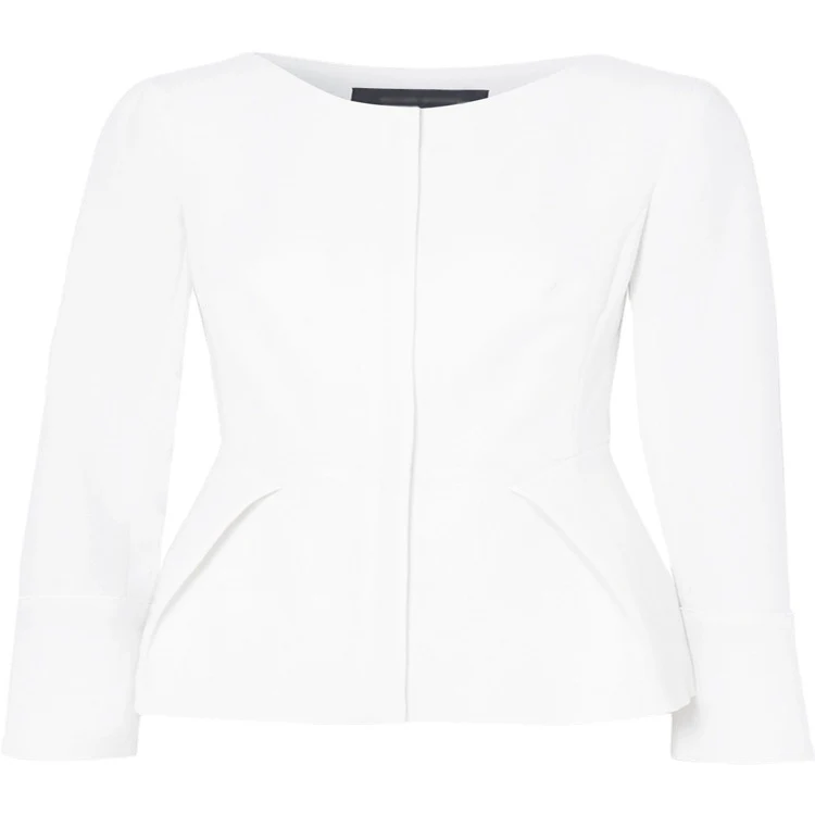 Damen Taillierter Peplum‑Blazer mit verdeckter Front Nord Taschen