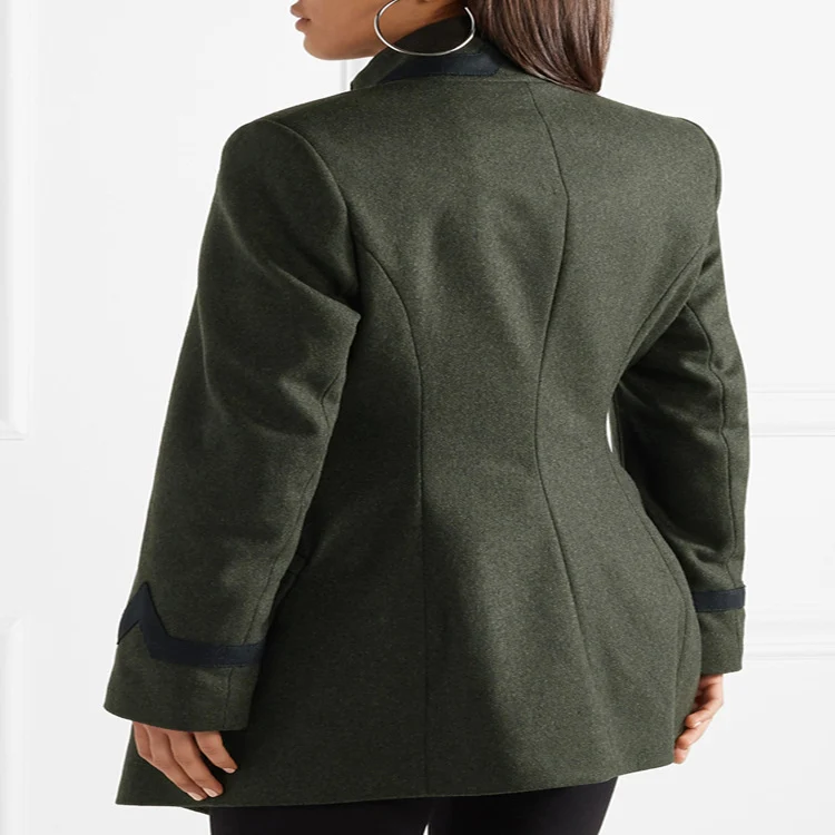 Damen Taillierter Militärmantel im A‑Linien‑Schnitt mit asymmetrischer Knopfreihe Nord Taschen
