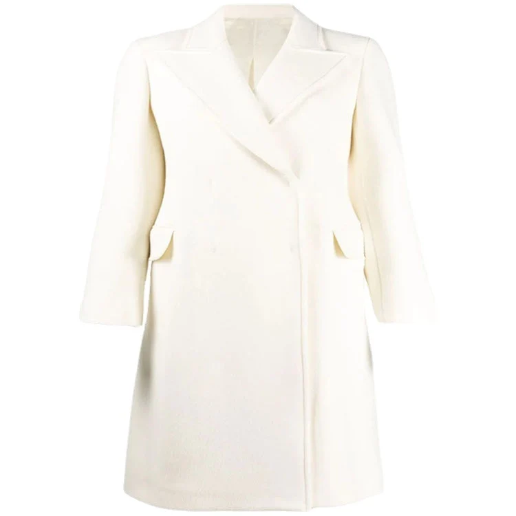 Damen Clean-Cut Longmantel mit überschnittenem Revers und klarer Tailoring‑Silhouette Nord Taschen
