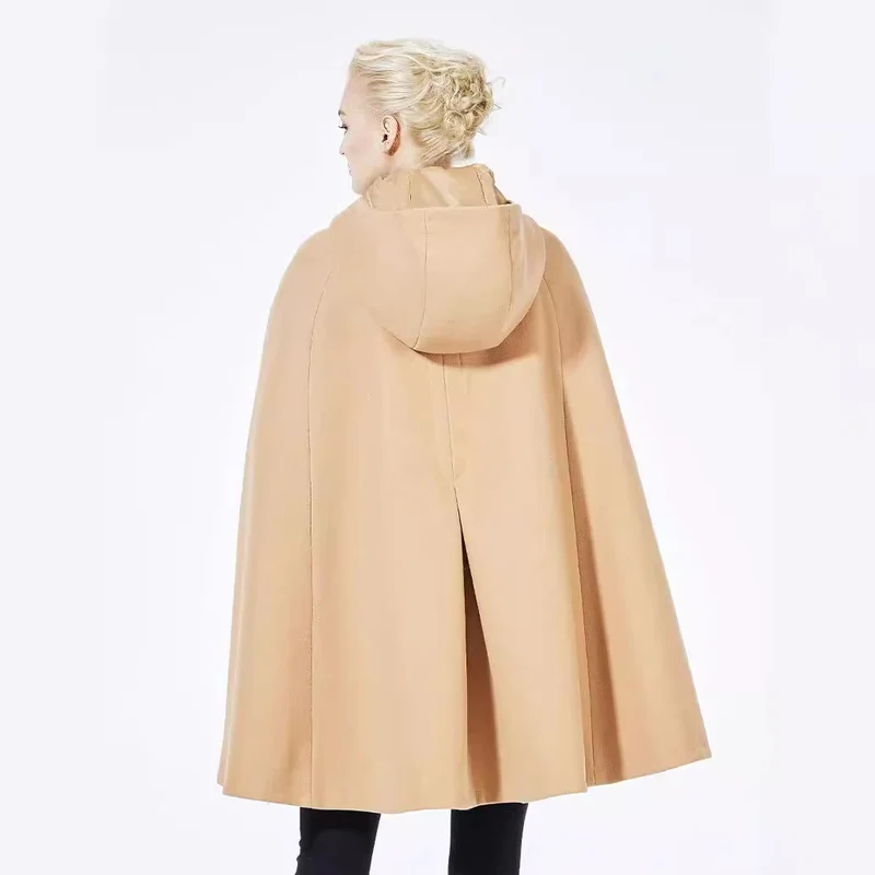 Damen Cape-Mantel mit Kapuze und Knebelverschlüssen Nord Taschen