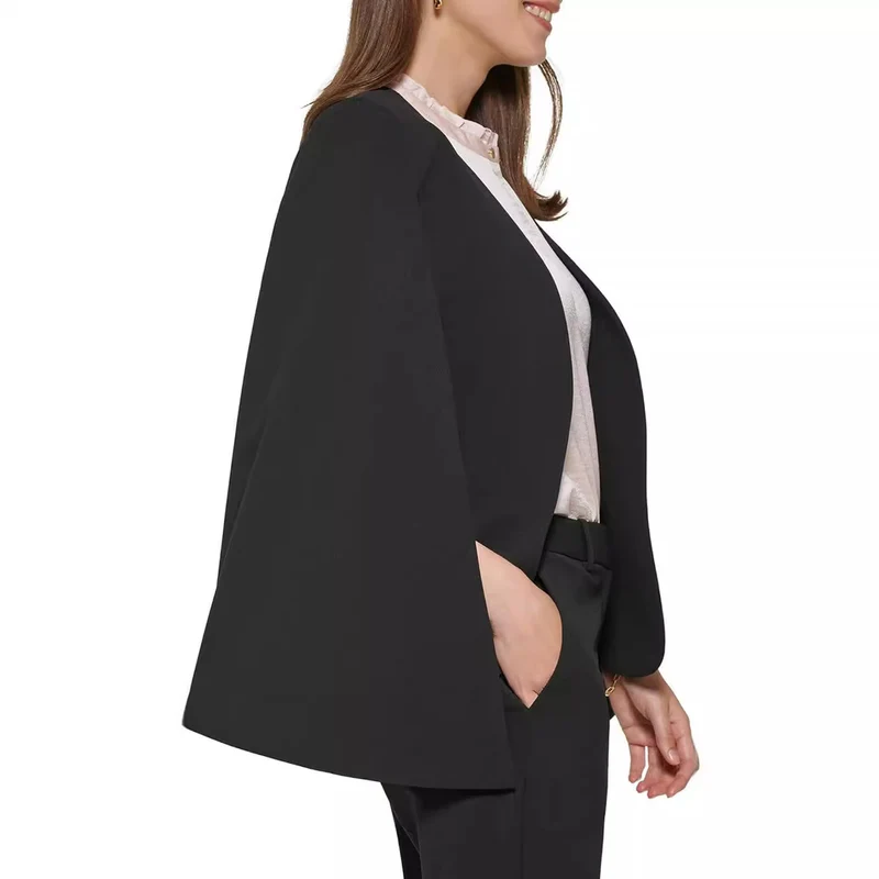 Damen Cape-Blazer-Set im Tailoring mit Cape-Ärmeln und schmaler Anzughose Nord Taschen