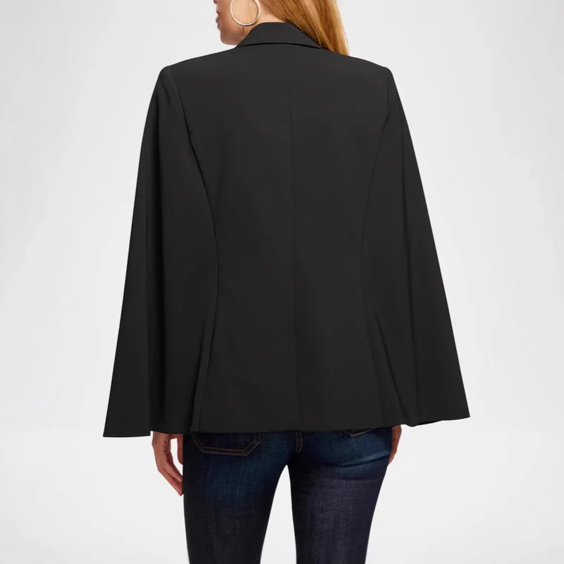 Damen Cape-Blazer mit Schlitzärmeln und tailliertem Ein-Knopf-Verschluss Nord Taschen