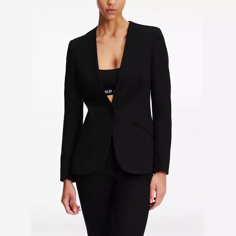 Damen Cape-Ärmel Tailoring-Blazer mit taillierter Silhouette und ausgestellter Hose mit Beinschlitz Nord Taschen