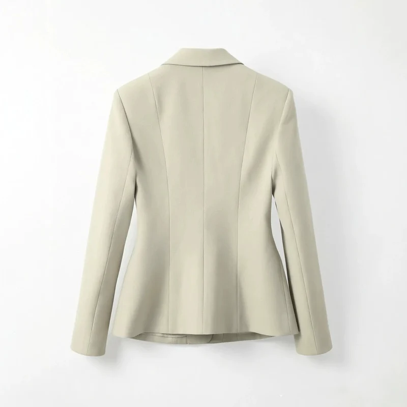 Damen Figurbetonter Ein-Knopf Business-Blazer mit Pattentaschen Nord Taschen