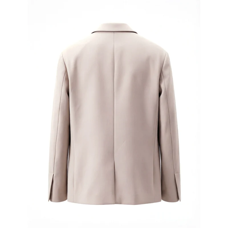 Damen Eleganter taillierter einreihiger Wollblazer mit Reverskragen Nord Taschen