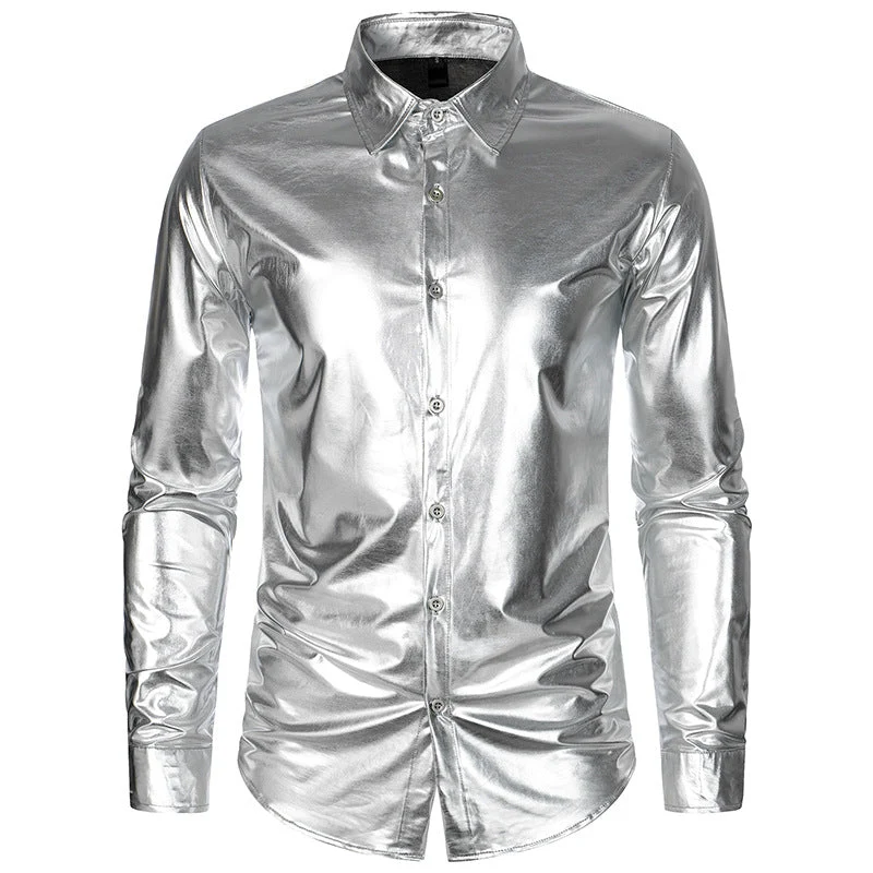 Herren Metallic Hemd