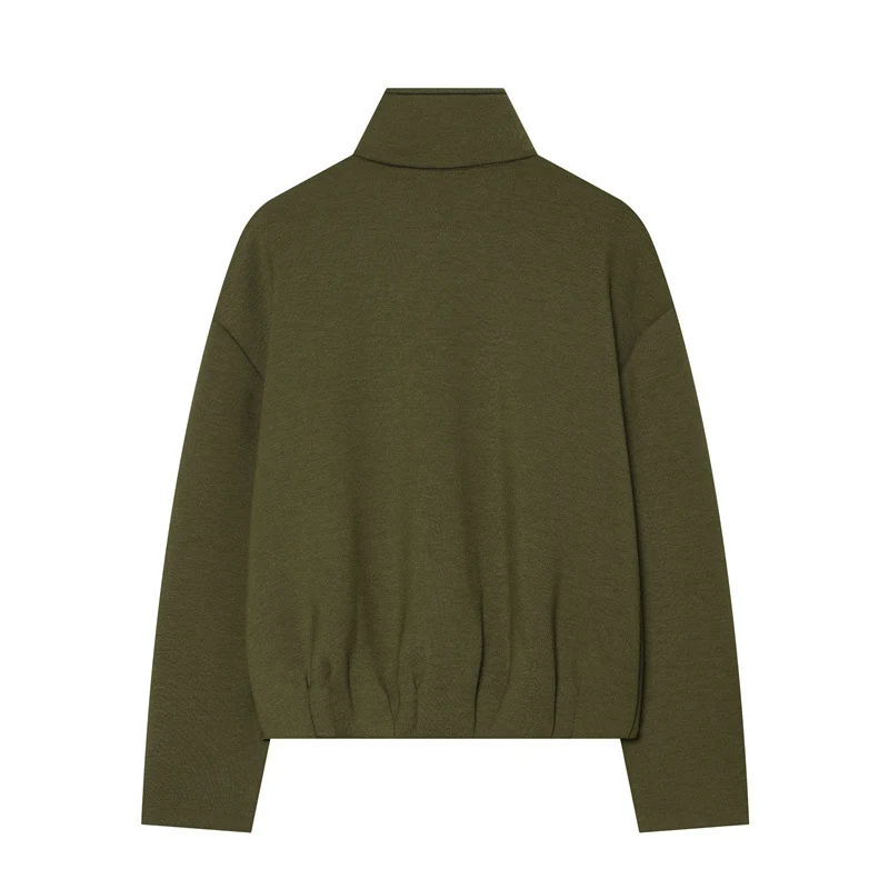 Damen Leichter Zip-Cardigan mit Stehkragen und kastiger Silhouette Nord Taschen