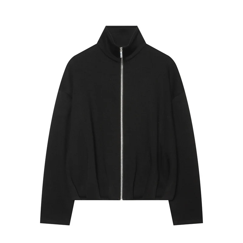Damen Leichter Zip-Cardigan mit Stehkragen und kastiger Silhouette Nord Taschen