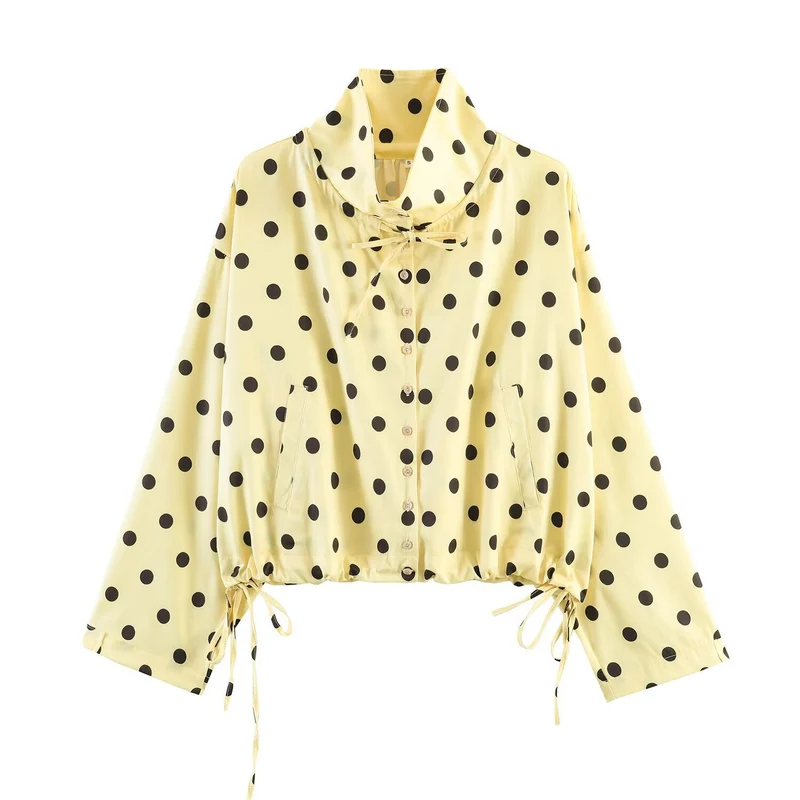 Damen Leichte Windjacke mit Stehkragen, Bindeschleife und Kordelzug Nord Taschen