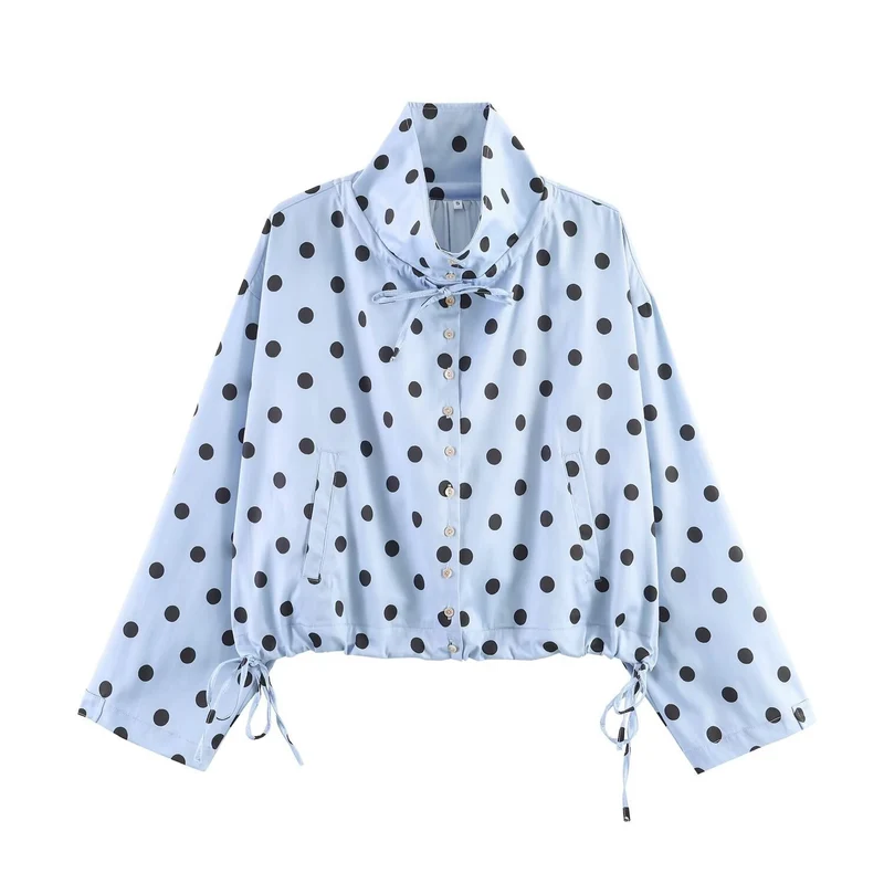 Damen Leichte Windjacke mit Stehkragen, Bindeschleife und Kordelzug Nord Taschen