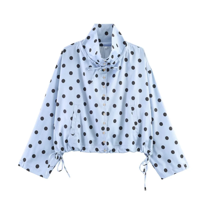 Damen Leichte Windjacke mit Stehkragen, Bindeschleife und Kordelzug Nord Taschen
