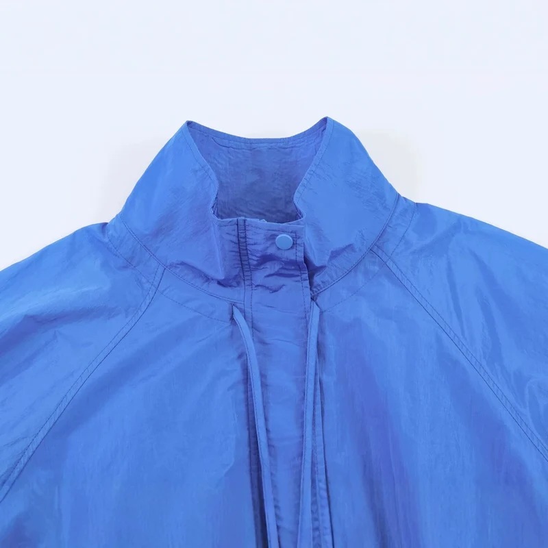 Damen Leichte Wind- und Reisejacke mit Stehkragen, verdeckter Druckknopfleiste und Tunnelzugsaum Nord Taschen