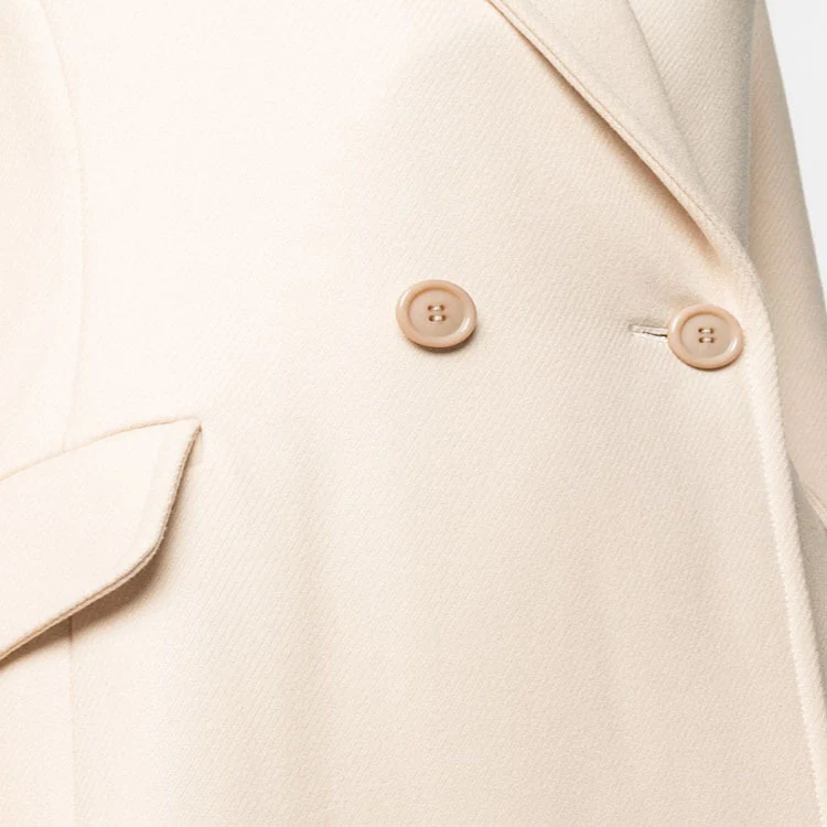 Damen Midilanger Tailoring-Mantel aus Wollmix mit schmalem Revers und kaschierendem Fall Nord Taschen