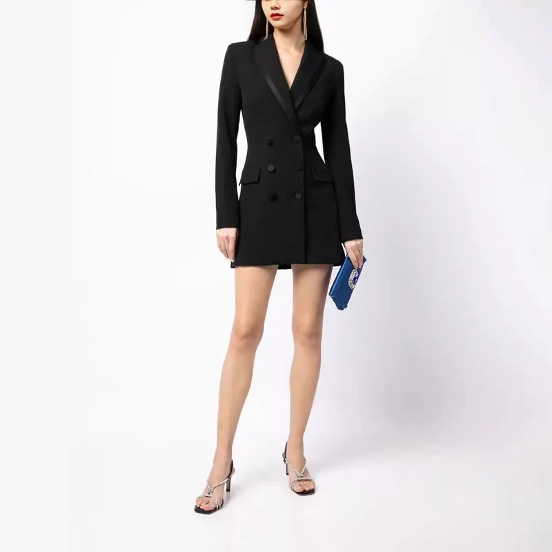 Damen Kurz‑Blazerkleid im Doppelreiher mit taillierter Passform Nord Taschen