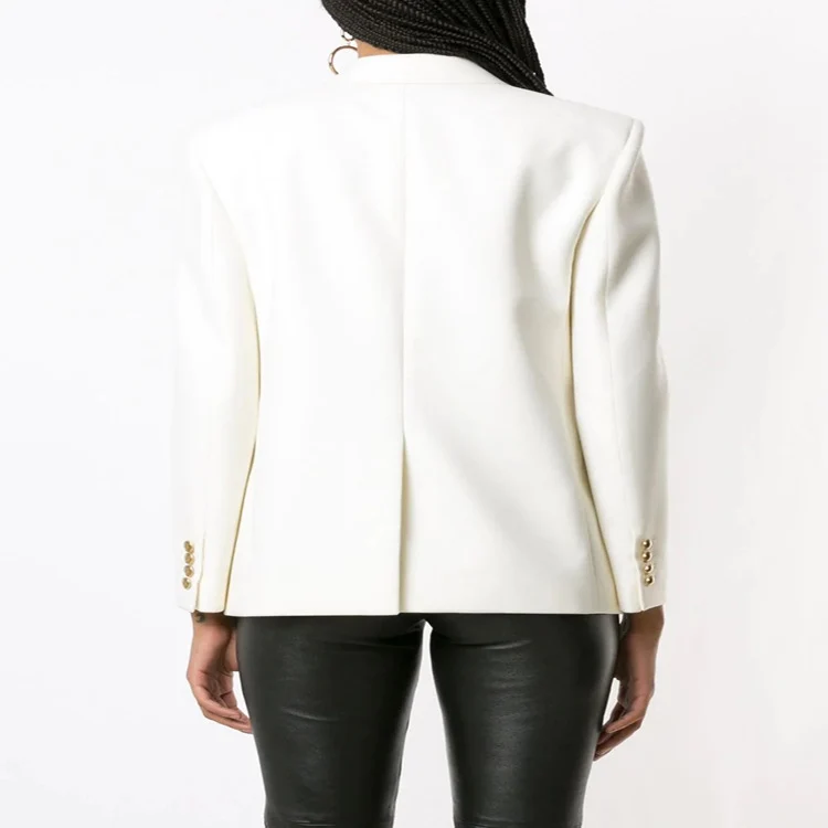 Damen Boxy-Zweireiher-Blazer im Clean-Tailoring mit strukturierten Schultern Nord Taschen