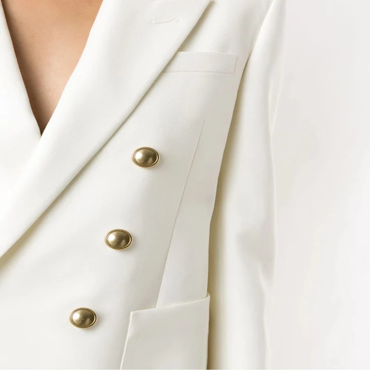 Damen Boxy-Zweireiher-Blazer im Clean-Tailoring mit strukturierten Schultern Nord Taschen