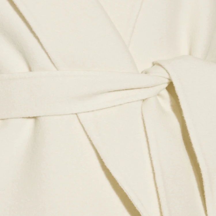 Damen Bodenlanger Wickel-Longcoat aus Woll-Kaschmirmix mit tailliertem Bindegürtel Nord Taschen