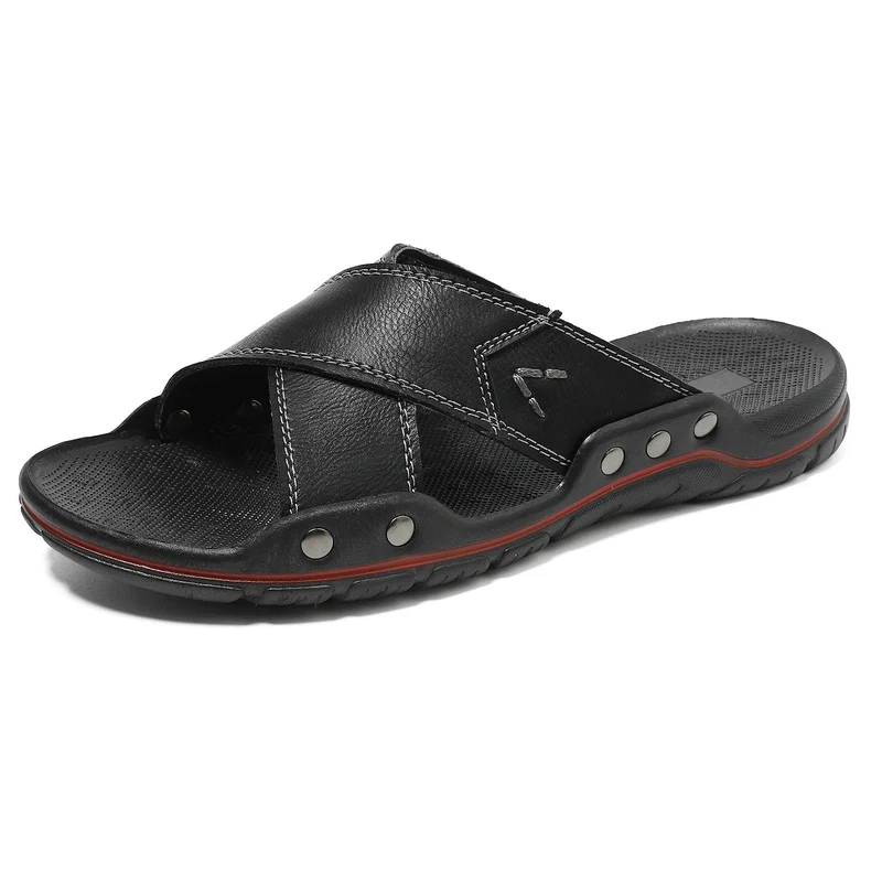 Herren Komfortable und modische Ledersandalen mit verstellbarem Riemensystem - Arvani