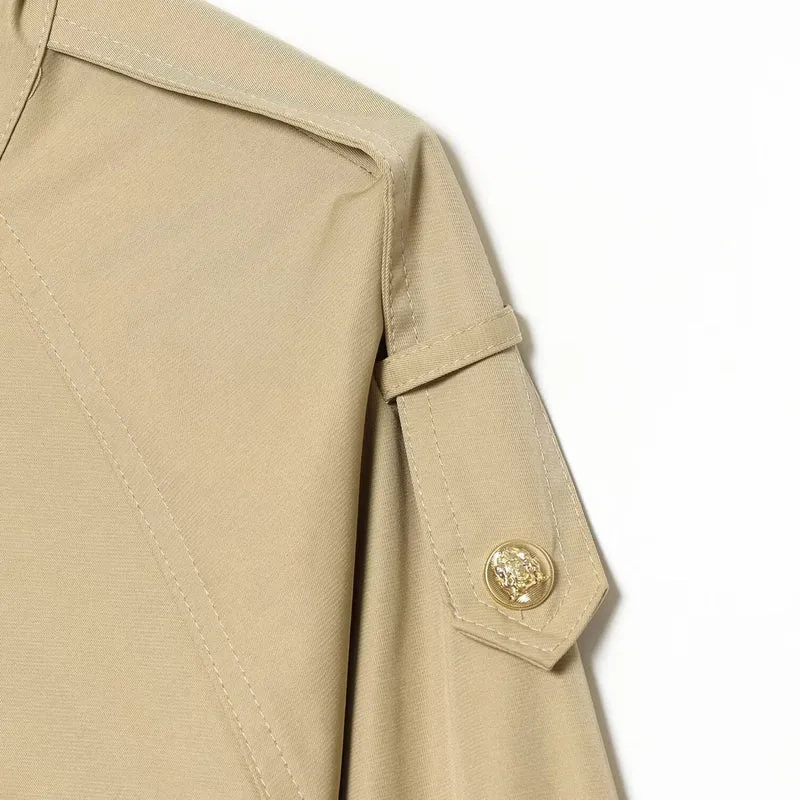 Damen leichte Fieldjacke mit Tunnelzug, Stehkragen, Epauletten und Spitzenbesatz Nord Taschen
