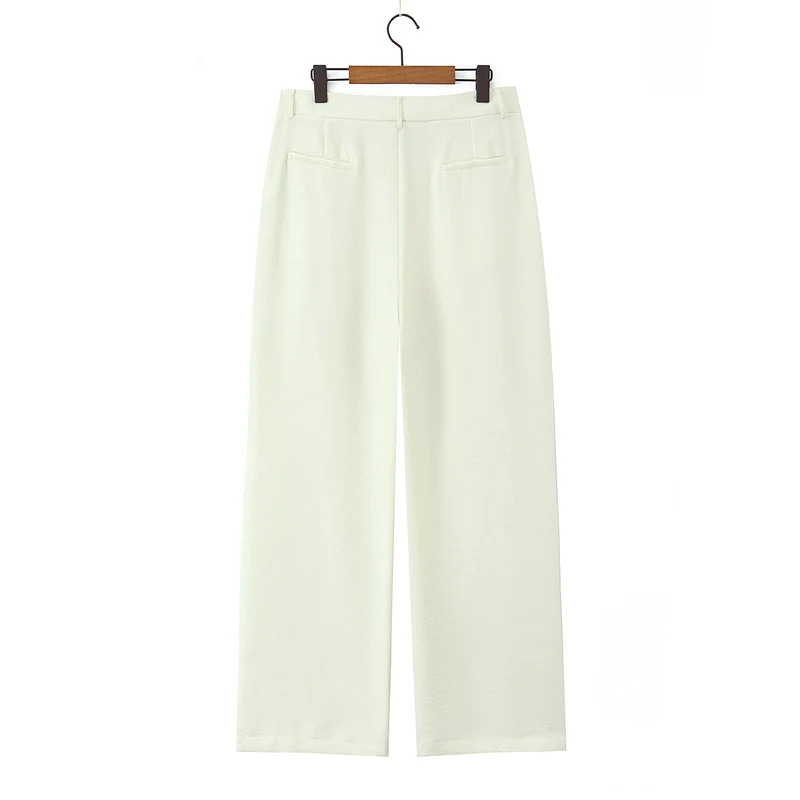 Damen Leicht fallende Highwaist Palazzohose mit weitem Bein und Bügelfalte Nord Taschen
