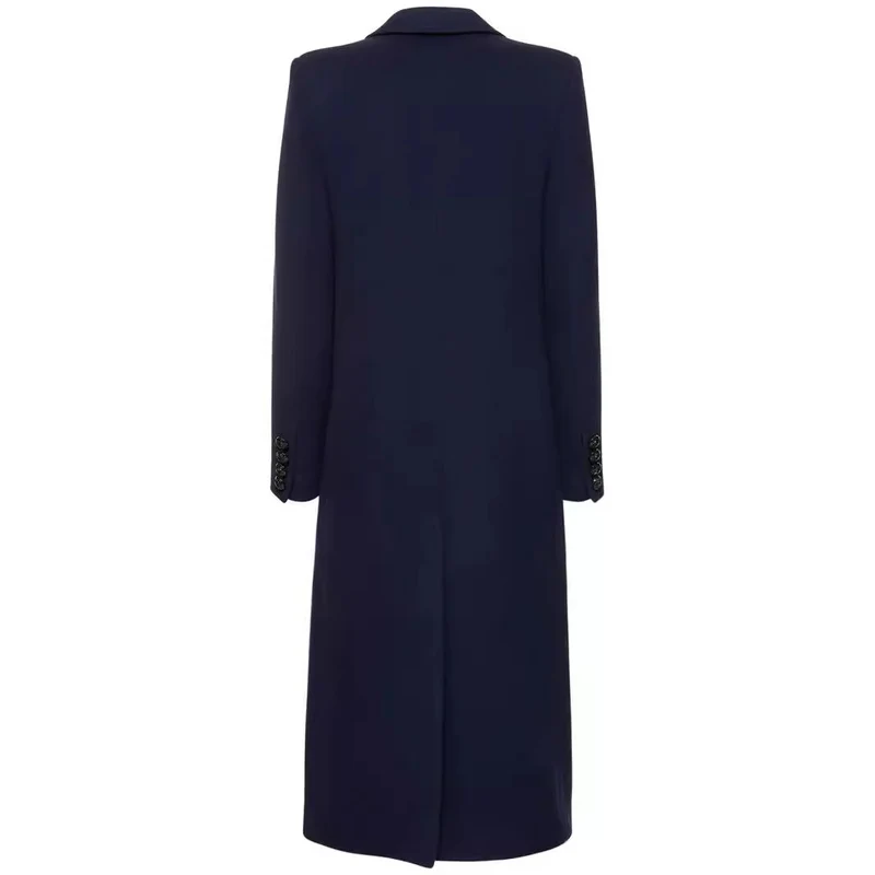 Damen Midilanger Einreihiger Tailoring‑Mantel mit schmalem Revers und Pattentaschen Nord Taschen