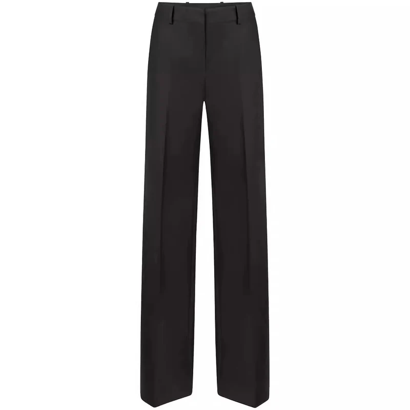 Damen Hochtaillierte weite Nadelstreifen-Hose im Tailoring-Stil Nord Taschen