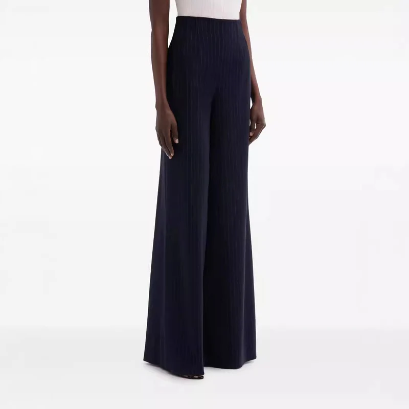 Damen Hochtaillierte Plissee‑Palazzohose mit weitem Bein Nord Taschen