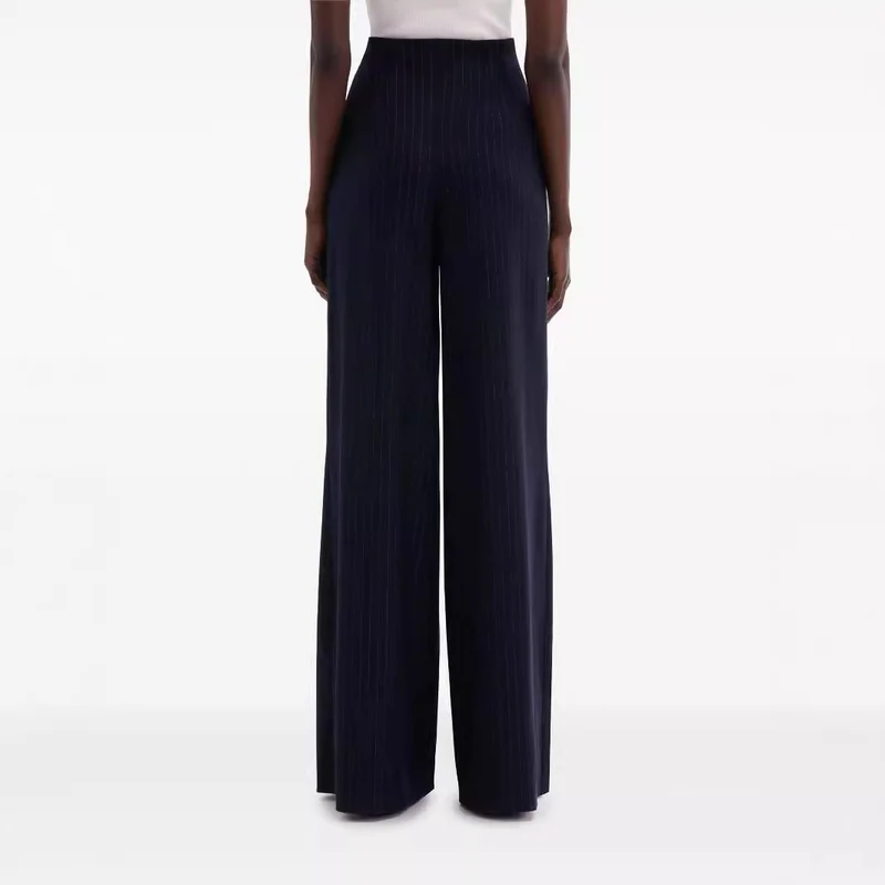 Damen Hochtaillierte Plissee‑Palazzohose mit weitem Bein Nord Taschen