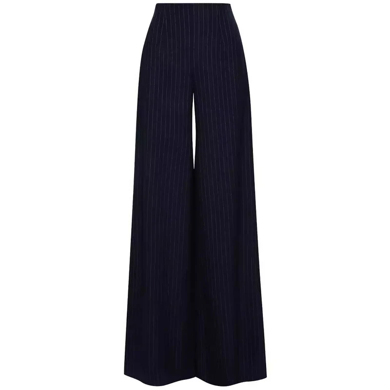 Damen Hochtaillierte Plissee‑Palazzohose mit weitem Bein Nord Taschen