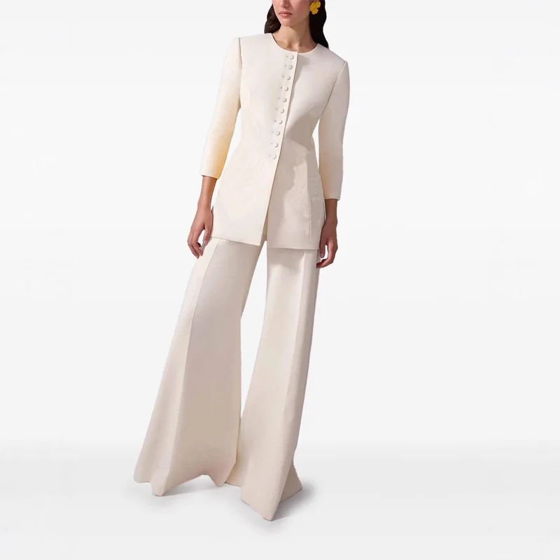 Damen Hochtaillierte Palazzo‑Hose mit weitem Bein und Bügelfalte Nord Taschen
