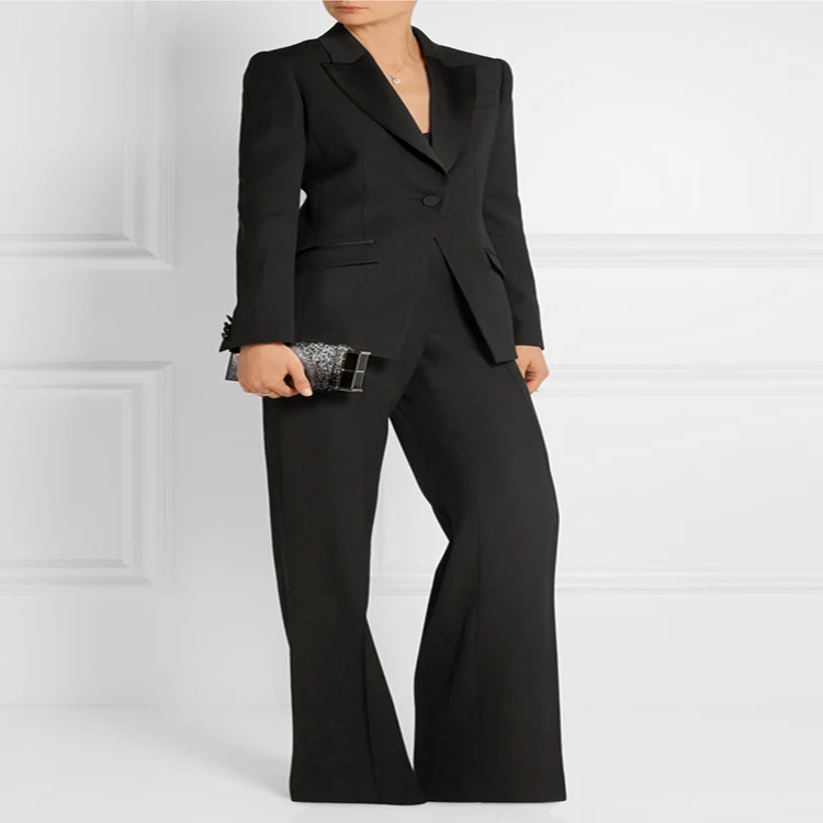Damen Taillierter Ein-Knopf‑Blazer mit Satinbesatz und konturierter Nahtführung Nord Taschen
