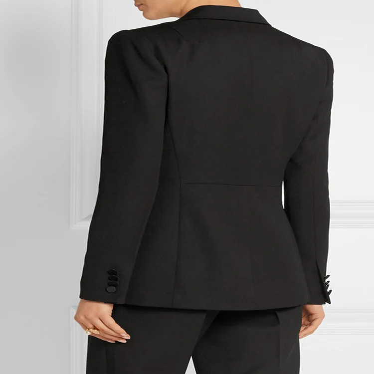 Damen Taillierter Ein-Knopf‑Blazer mit Satinbesatz und konturierter Nahtführung Nord Taschen