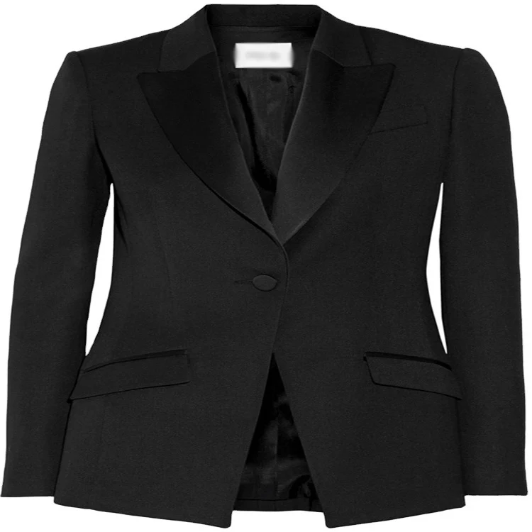 Damen Taillierter Ein-Knopf‑Blazer mit Satinbesatz und konturierter Nahtführung Nord Taschen