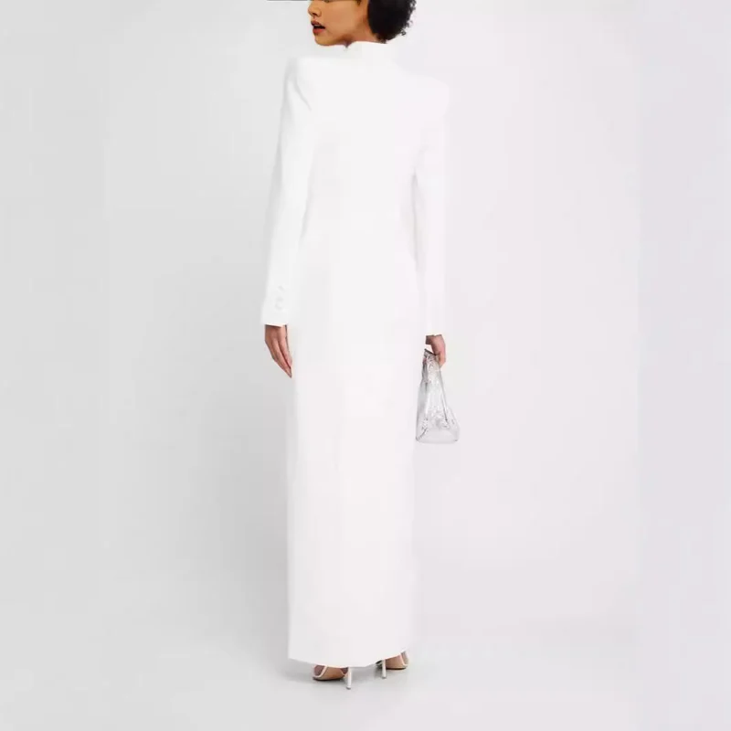 Damen Blazerkleid Maxikleid mit Doppelreiher, taillierter Silhouette und hohem Frontschlitz Nord Taschen