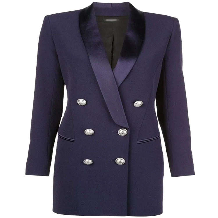 Damen Blazerkleid im Tailoring‑Look mit satiniertem Schalkragen und strukturierten Schultern Nord Taschen