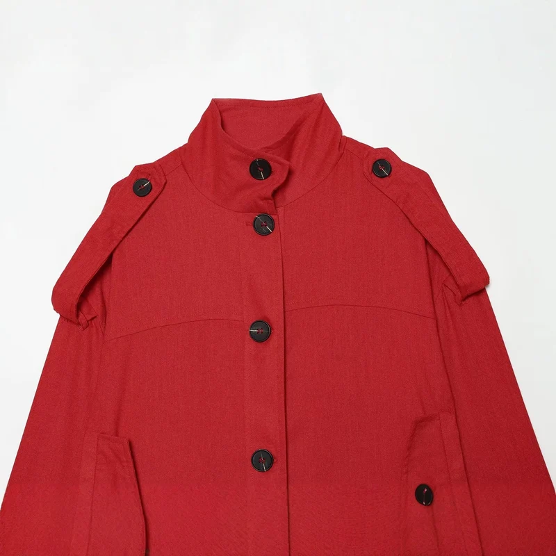 Damen Kurze Utility-Jacke im Cropped-Schnitt mit Stehkragen und Schulterriegeln Nord Taschen