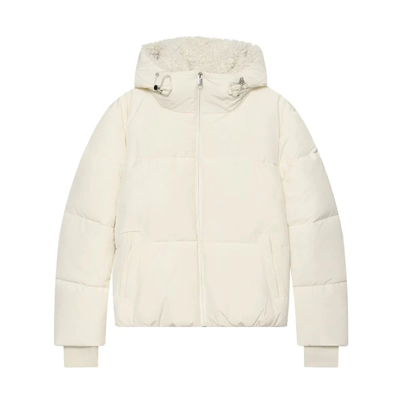 Damen Kurze Steppjacke mit Teddykragen Nord Taschen
