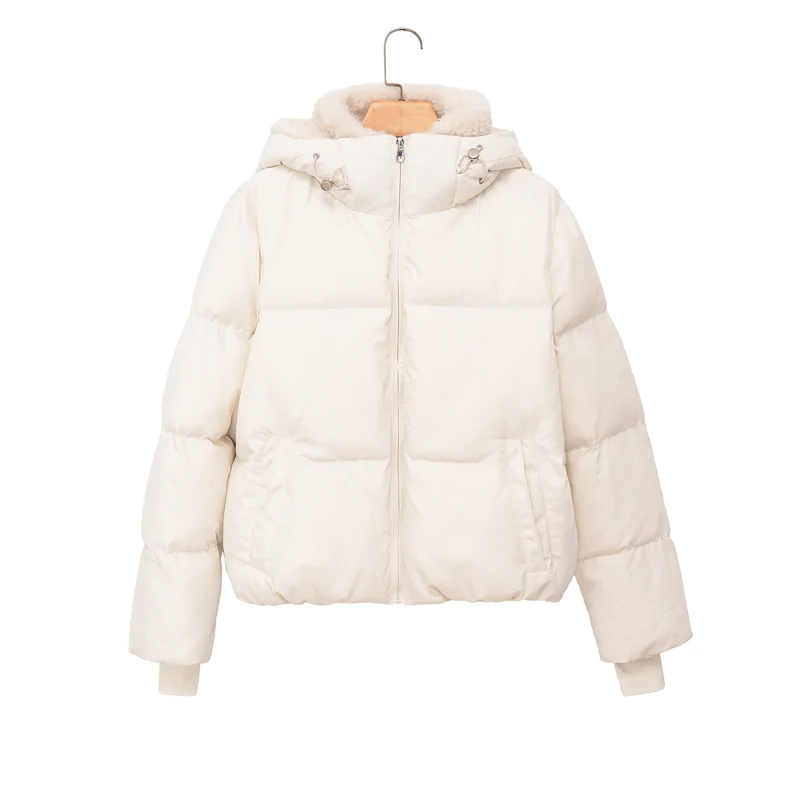 Damen Kurze Steppjacke mit Teddykragen Nord Taschen