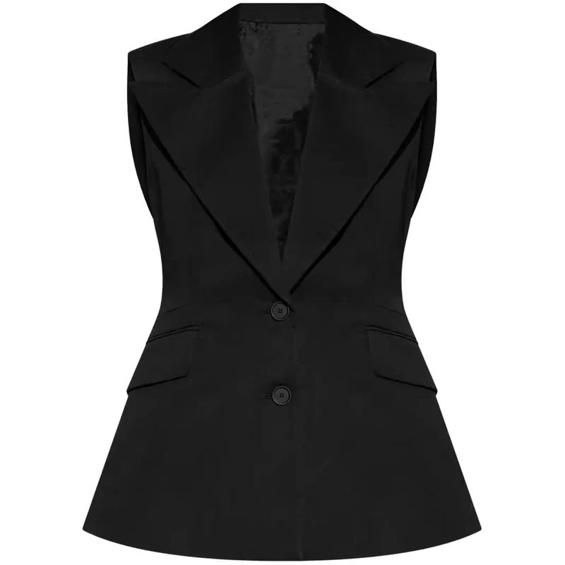 Damen Ärmelloser Blazer mit markantem Schalkragen und taillierter Silhouette Nord Taschen