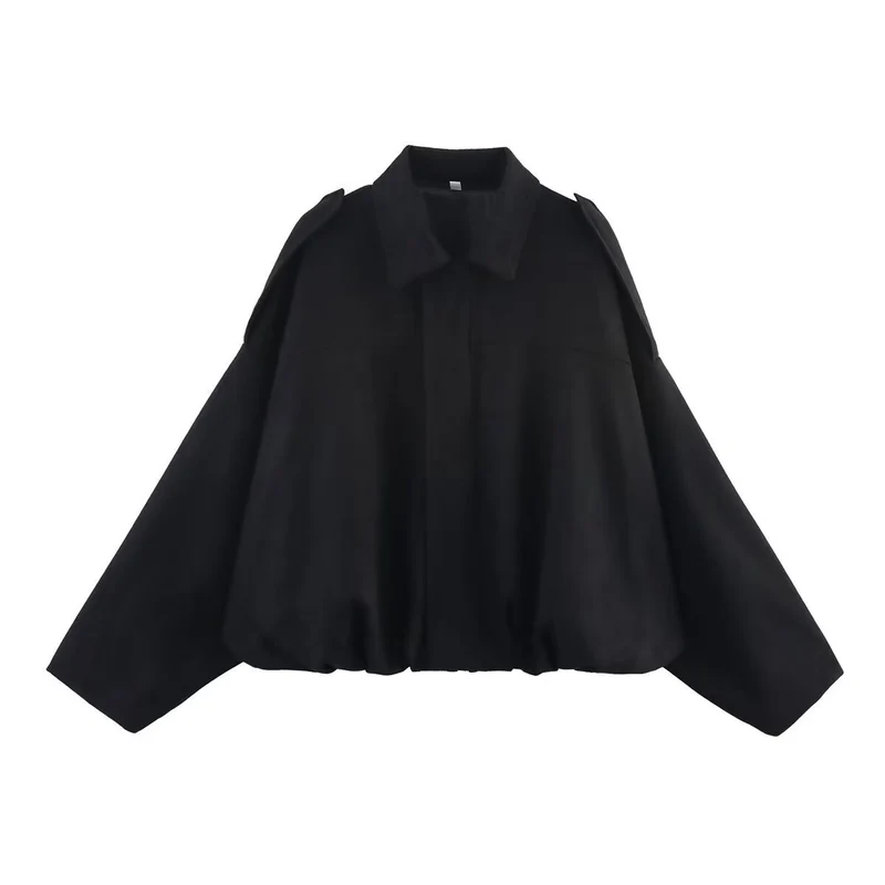 Damen Kurze Boxy‑Jacke im Oversize Wildleder‑Look mit Ballon‑Saum Nord Taschen