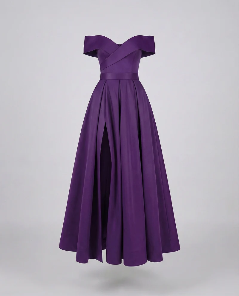 Damen elegante Ballrobe mit Tellerfaltenrock