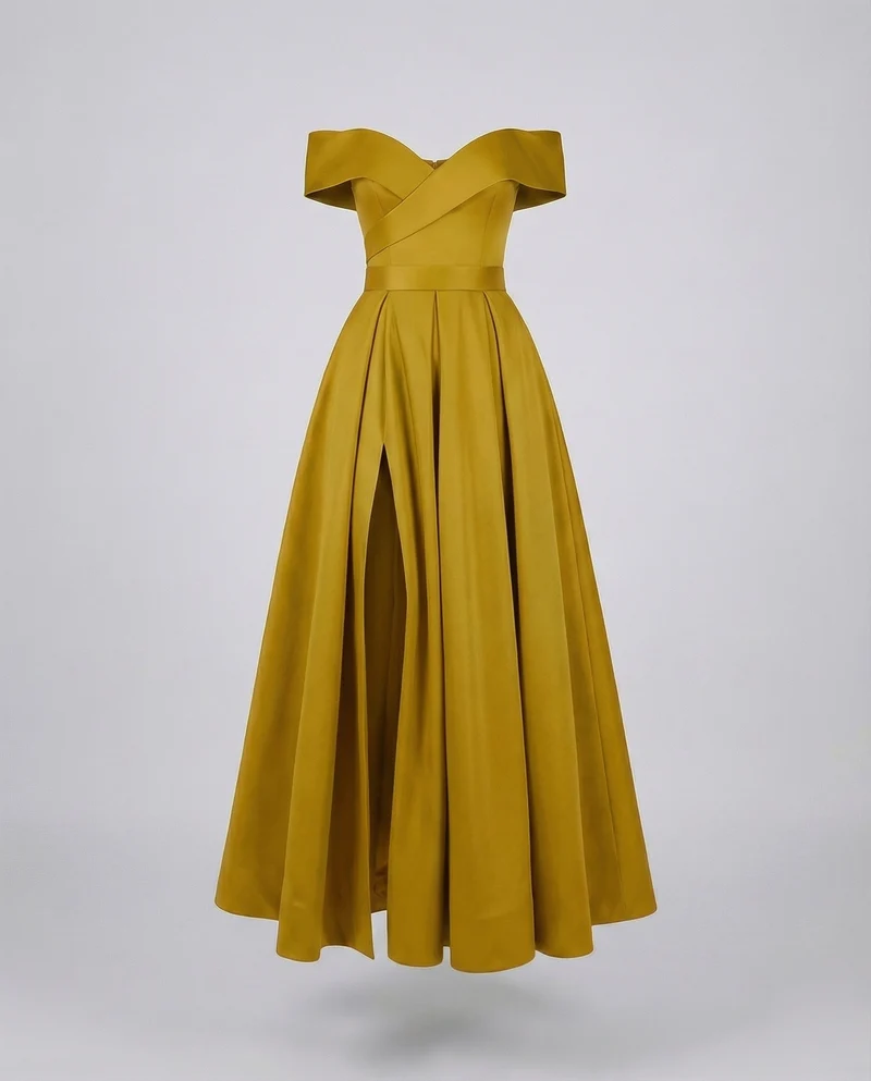 Damen elegante Ballrobe mit Tellerfaltenrock