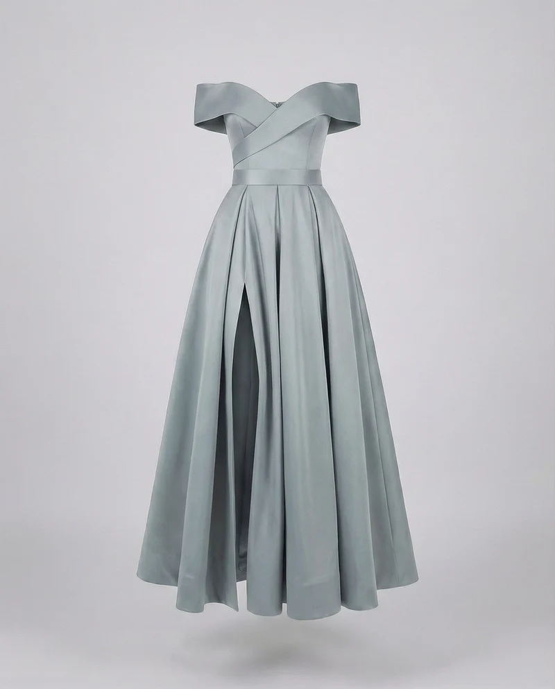 Damen elegante Ballrobe mit Tellerfaltenrock